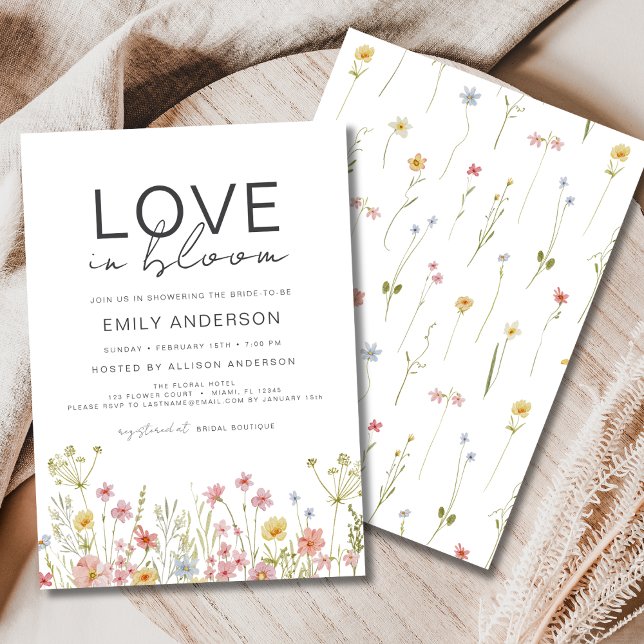Love is in Bloom Garden Wildflower Bridal Shower Invitation (Creator Uploaded)