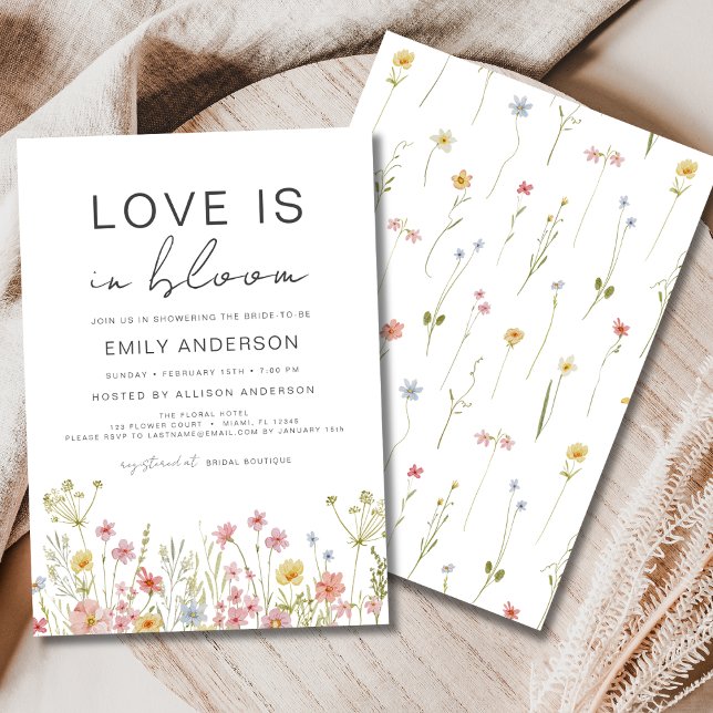 Love is in Bloom Garden Wildflower Bridal Shower Invitation (Creator Uploaded)