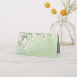 Love Is in Bloom Green Bridal Shower Blank Place  Card