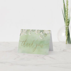 Love Is in Bloom Green Bridal Shower Thank You Card