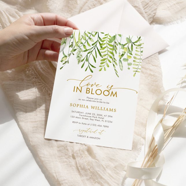 Love is in Bloom | Greenery Bridal Shower Invitation (Creator Uploaded)