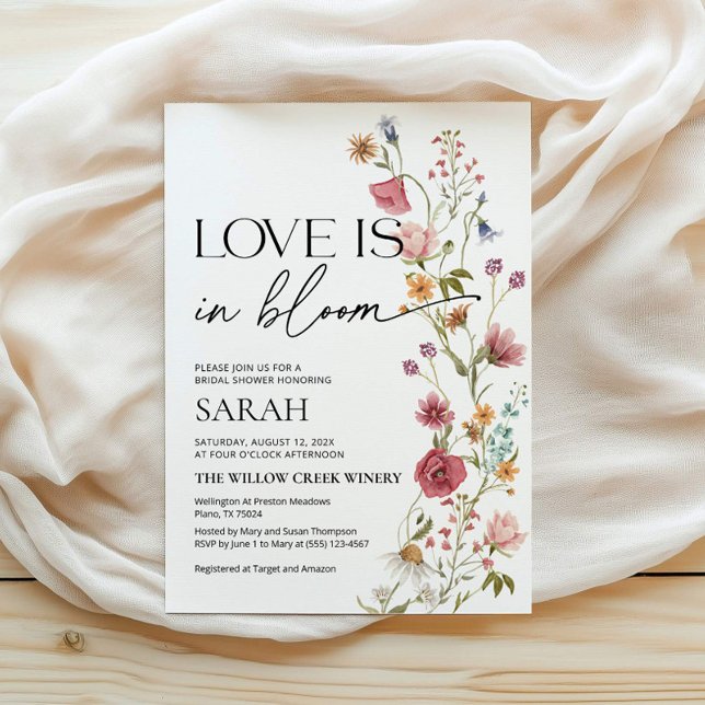 Love is In Bloom Invitation | Bridal Shower Invite (love is in bloom bridal shower invitation)