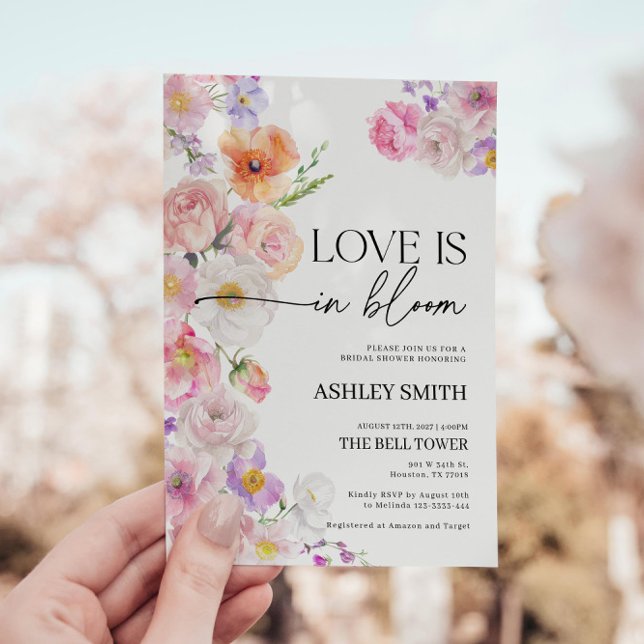 Love Is in Bloom Invitation | Floral Fiesta (love is in bloom bridal shower invitation)