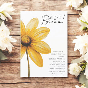 Love is in bloom minimal floral bridal shower invitation