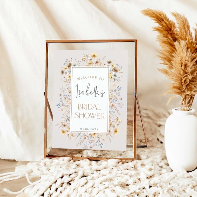 Love Is In Bloom Modern Wildflower Bridal Shower Poster (Creator Uploaded)