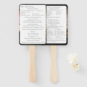 Love is in Bloom Nuptial Mass Wedding Program Hand Fan
