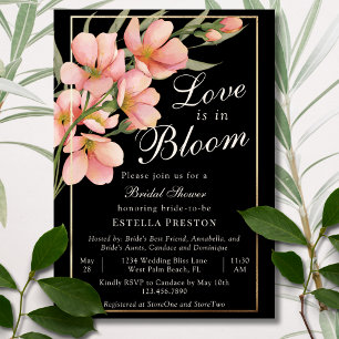 Love is in Bloom Pink Cherry Blossom Bridal Shower Invitation