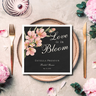 Love is in Bloom Pink Cherry Blossom Bridal Shower Napkin