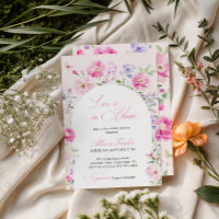 Love Is In Bloom Pink Floral Arch Bridal Shower