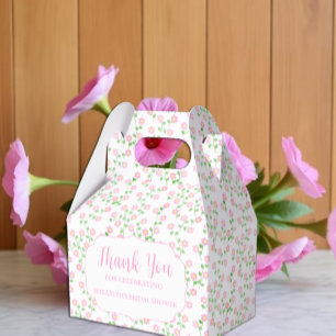 Love Is In Bloom Pink Floral Bridal Shower Favour Box