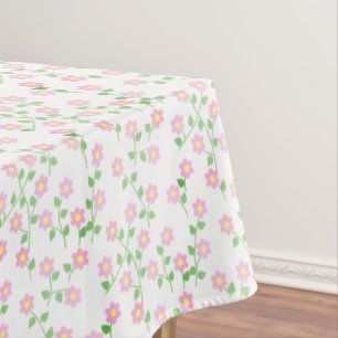 Love Is In Bloom Pink Floral Bridal Shower Tablecloth