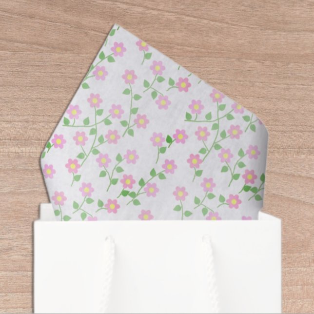 Love Is In Bloom Pink Floral Bridal Shower Tissue Paper (Creator Uploaded)