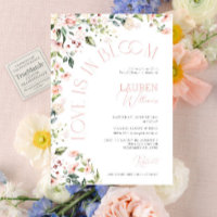 Love Is In Bloom Pink Flowers Bridal Shower