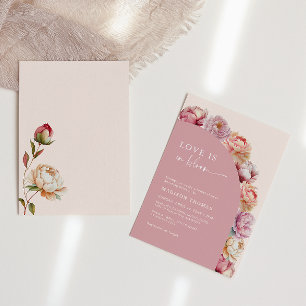 Love Is In Bloom Pink Peony Frame Bridal Shower In Invitation