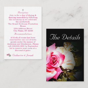 Love is in Bloom Pink Rose Wedding Enclosure Card