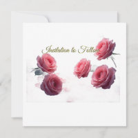 Love is in Bloom Pink Roses Save the Date Wedding