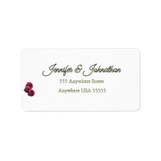 Love is in Bloom Pink Roses Wedding Label