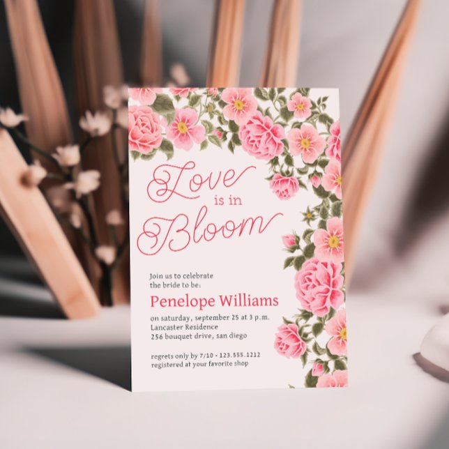 LOVE IS IN BLOOM PRETTY PINK WILD ROSES INVITATION (Creator Uploaded)