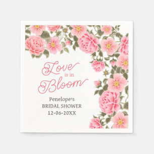 LOVE IS IN BLOOM PRETTY PINK WILD ROSES NAPKIN