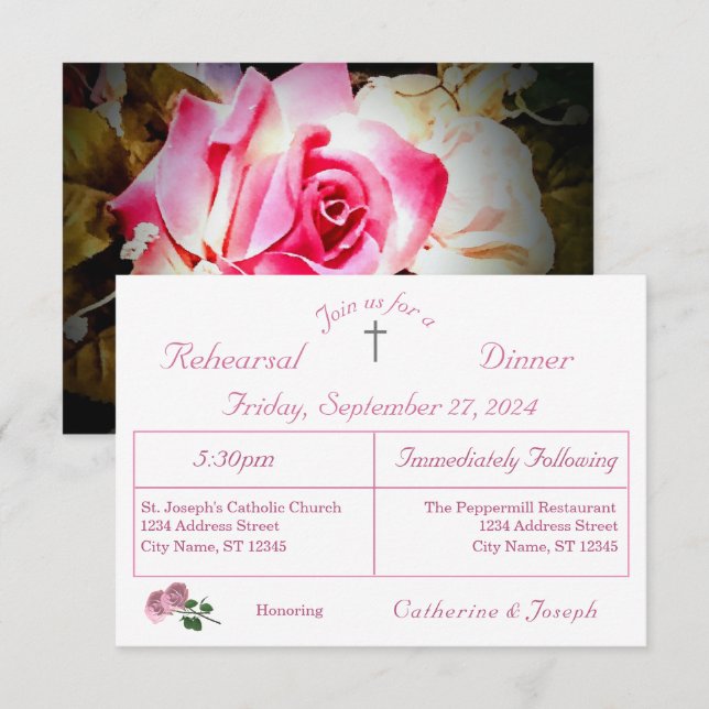 Love is in Bloom Rehearsal Dinner Invitation (Front/Back)