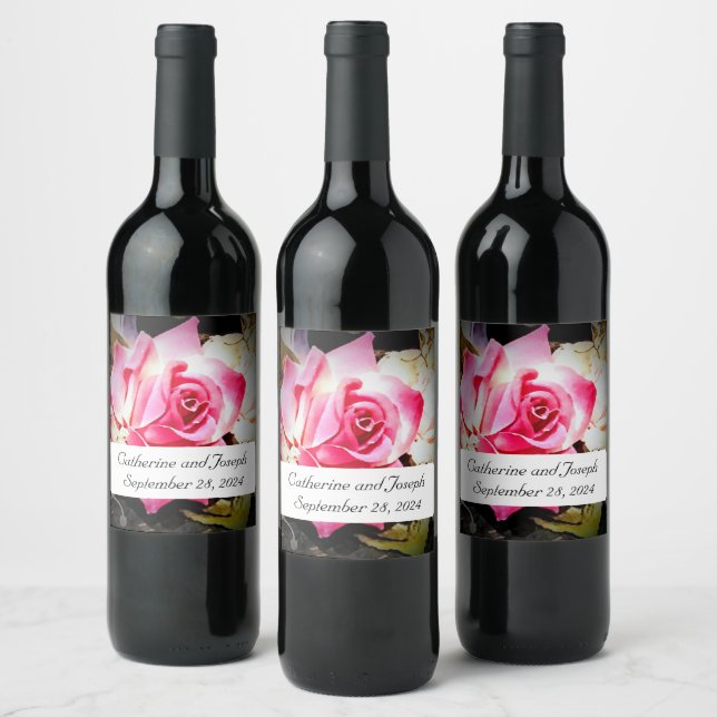 Love is in Bloom Rose Food and Beverage Label Set (Bottles)