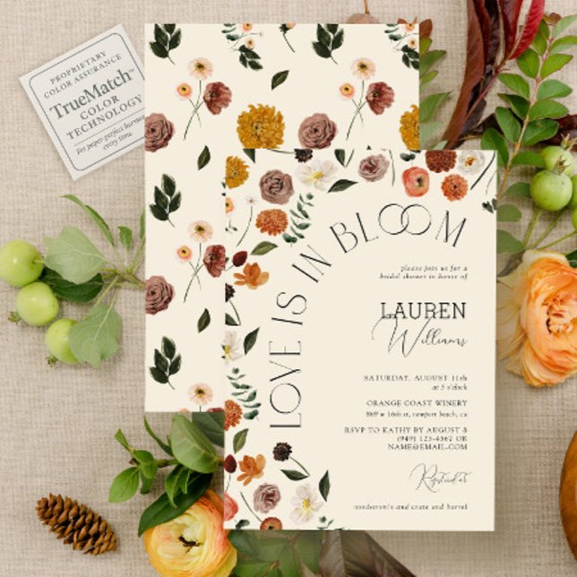 Love Is In Bloom Rustic Floral Bridal Shower  Invitation (Creator Uploaded)