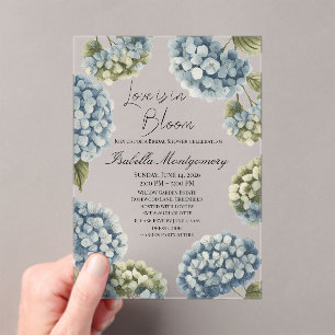 Love Is in Bloom Rustic Spring Hydrangea Acrylic Invitations