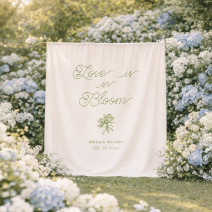 Love Is in Bloom Sage Hydrangea Bridal Shower Tapestry