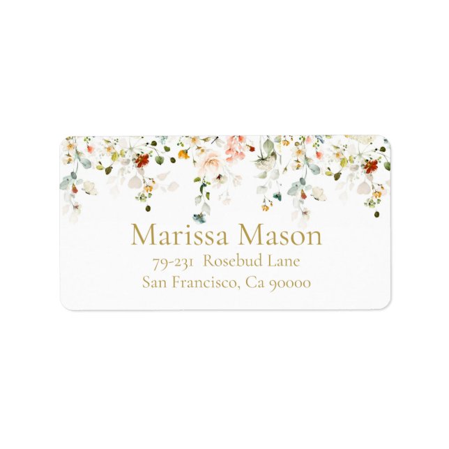Love is in Bloom Shower Return Address Label (Front)