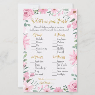 Love is in Bloom Shower What’s in Your Purse Game