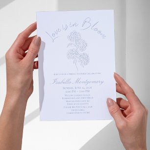 Love Is in Bloom Soft Line Art Hydrangea Invitation