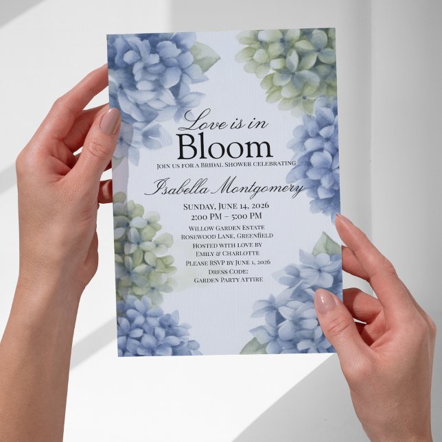 Love Is in Bloom Spring Blue Rustic Hydrangea Invitation (Love Is in Bloom Spring Blue Rustic Hydrangea Invitations
)