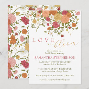 Love is in Bloom Spring Boho Floral Bridal Shower  Invitation