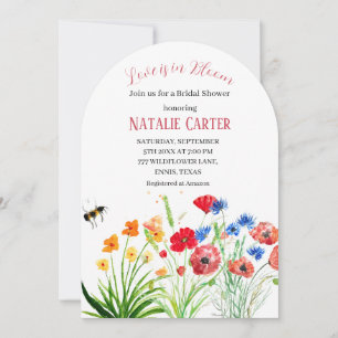 Love is in Bloom Spring Floral Bridal Shower Invitation