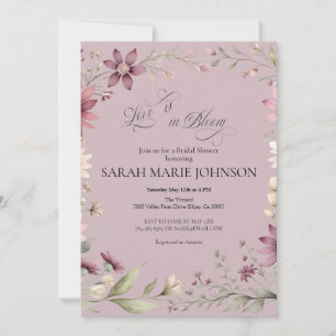Love is in Bloom Spring Floral Bridal Shower Invitation