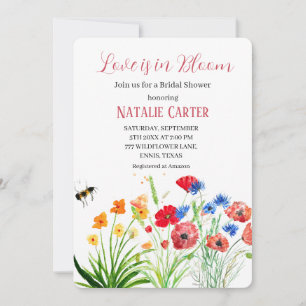Love is in Bloom Spring Floral Bridal Shower Invitation