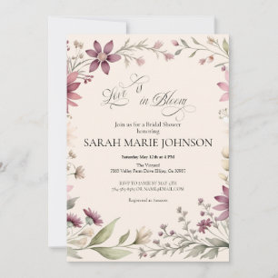Love is in Bloom Spring Floral Bridal Shower Invitation