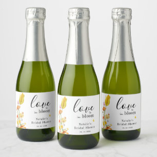 Love is in Bloom Spring Wildflower Bridal Shower Sparkling Wine Label