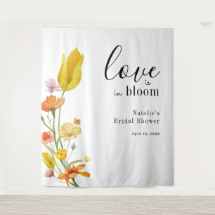 Love is in Bloom Spring Wildflower Bridal Shower Tapestry