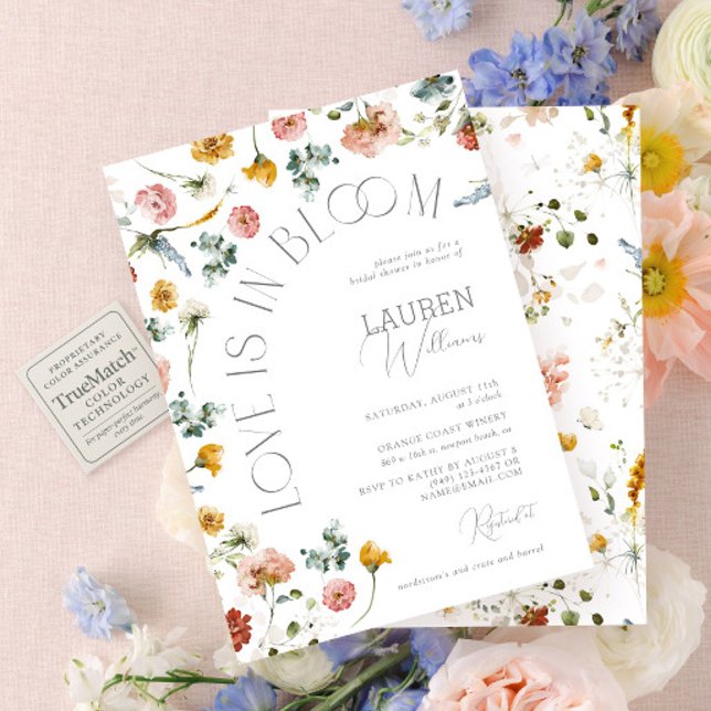 Love Is In Bloom Summer Floral Bridal Shower Invitation (Creator Uploaded)