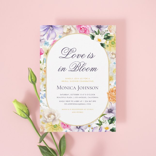 Love is in Bloom Summer Garden Party Bridal Shower Invitation (Creator Uploaded)
