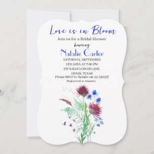 Love is in Bloom Thistle Floral Bridal Shower  Invitation