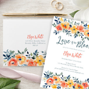 Love is in Bloom Watercolor Floral Bridal Custom Envelope