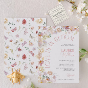Love Is In Bloom Watercolor Floral Bridal Shower Invitation