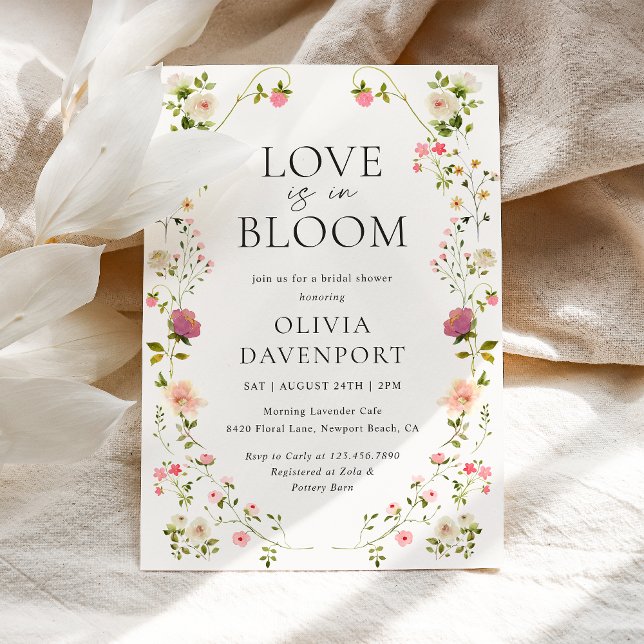 Love is in Bloom Whimsical Garden Bridal Shower Invitation (Creator Uploaded)