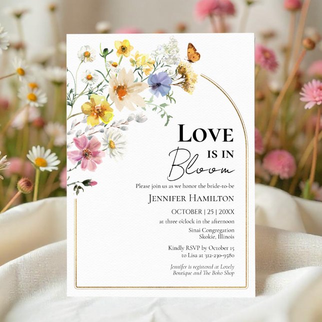Love is in Bloom | Wildflower Boho Bridal Shower Invitation (Creator Uploaded)