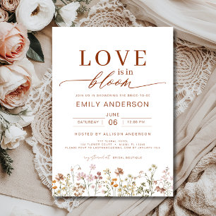 Love is in Bloom Wildflower Boho Bridal Shower Invitation