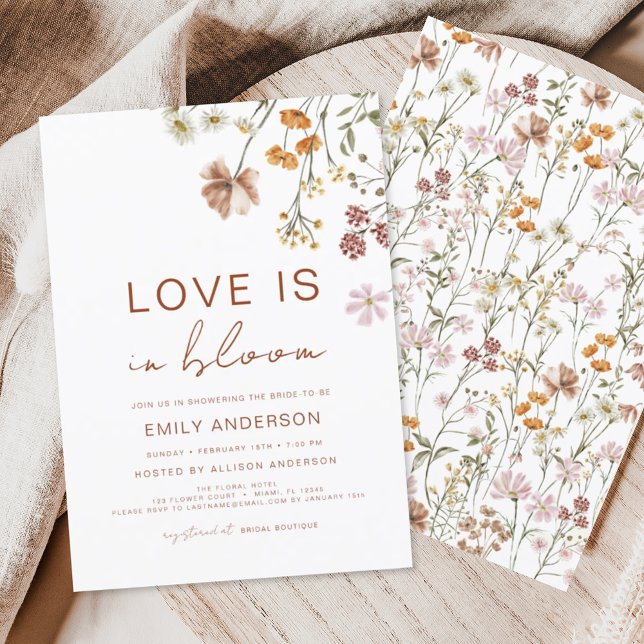 Love is in Bloom Wildflower Bridal Shower Invitation (Creator Uploaded)