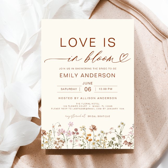 Love is in Bloom Wildflower Bridal Shower Invitation (Creator Uploaded)