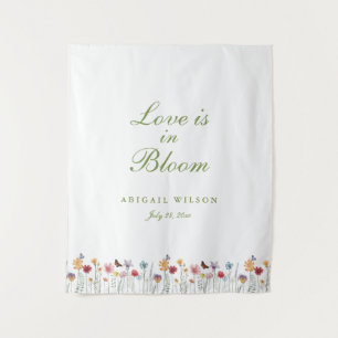 Love Is in Bloom Wildflower Bridal Shower Tapestry